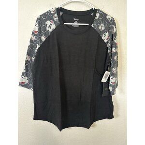 Torrid Disney Mickey Mouse Heads Black Raglan Top Shirt Size Med/Lrg (00)